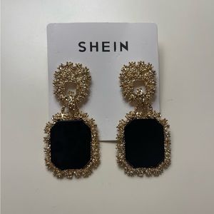 Shein Gold and Black Dangling Earrings